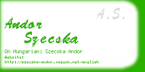 andor szecska business card